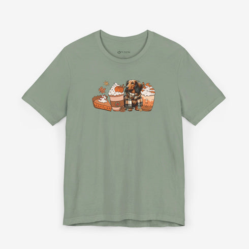 Longhaired Dachshund Fall Tee - Dachshund T- Shirt for Women