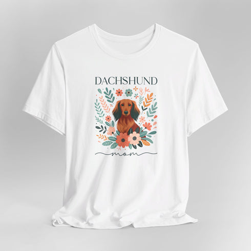 Dachshund T- Shirt for Women - Longhaired Dachshund Mom Shirt