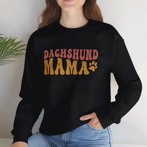 Dachshund Sweatshirt for Women - Dachshund Mom Crew Sweatshirt