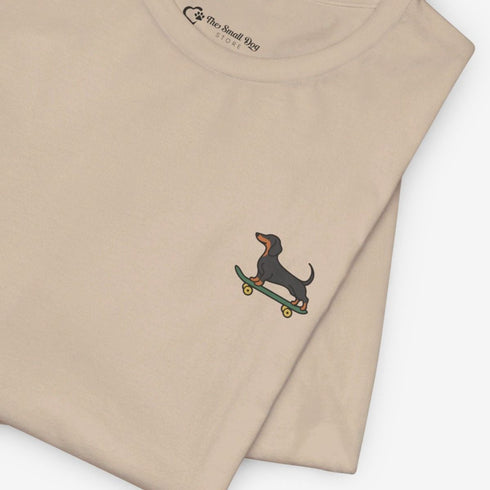Dachshund Skateboard Tee - Wiener Dog T- Shirt for Women