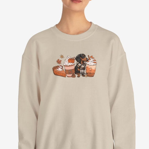 Dachshund Autumn Sweatshirt for Women - Crew Sweatshirt