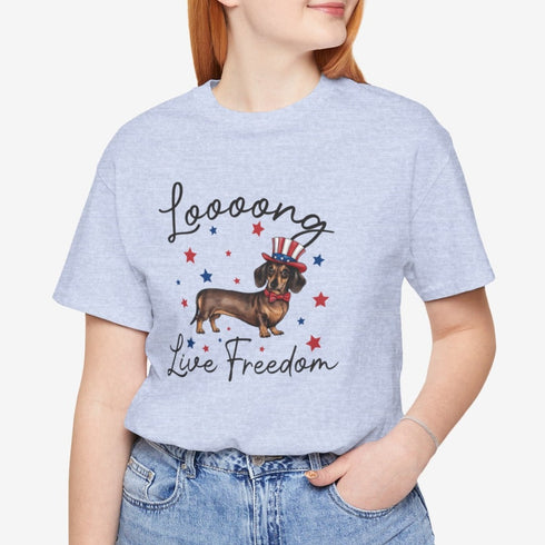 Dachshund Long Live Freedom T-Shirt - Funny 4th of July Shirt