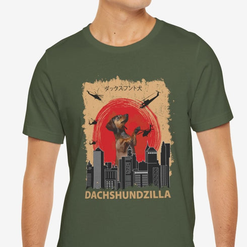 Dachshund Funny Dachshundzilla T-Shirt - Dachshund Shirt for Men