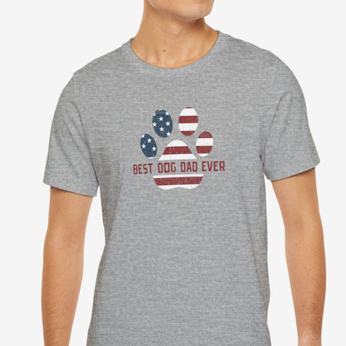 American Flag Dog Dad T Shirt - Dog Dad Gift