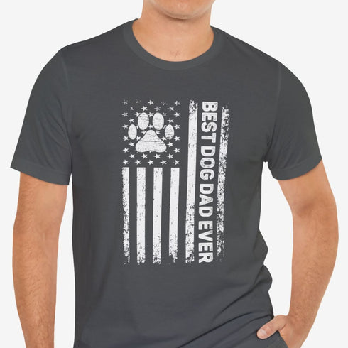 American Flag Dog Dad Tee - Dog Dad Gift