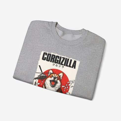 Funny Corgi Sweatshirt for Women - Corgizilla Crew Sweatshirt