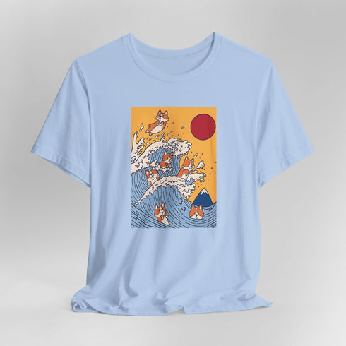 Funny Corgi Shirt for Women - Japanese Art Corgi Lover Tee