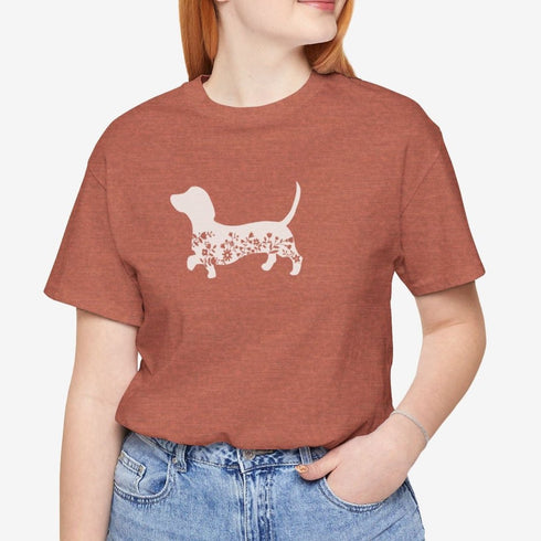 Dachshund Shirt for Women - Floral Dachshund Tee