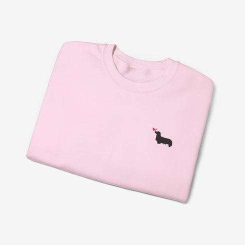 Longhaired Dachshund Sweatshirt for Women - Cute Dachshund Crew Sweatshirt