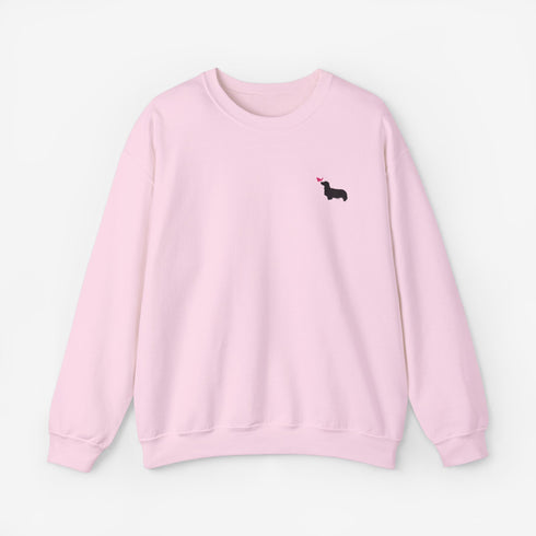 Longhaired Dachshund Sweatshirt for Women - Cute Dachshund Crew Sweatshirt