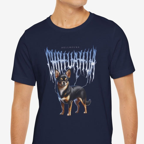 Chihuahua Metal T- Shirt - Funny Black Chihuahua Shirt for Men
