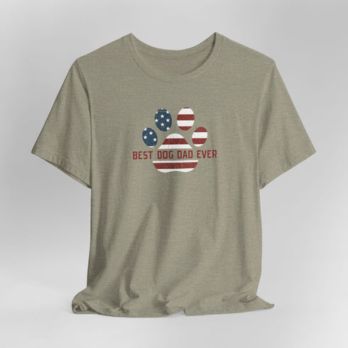 American Flag Dog Dad T Shirt - Dog Dad Gift