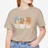 corgi t shirt for women. Color tan