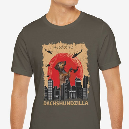 Dachshund Funny Dachshundzilla T-Shirt - Dachshund Shirt for Men
