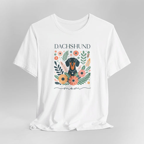 Dachshund T- Shirt for Women - Dachshund Mom Shirt Floral