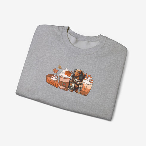 Longhaired Dachshund Autumn Sweatshirt for Women - Crew Sweatshirt