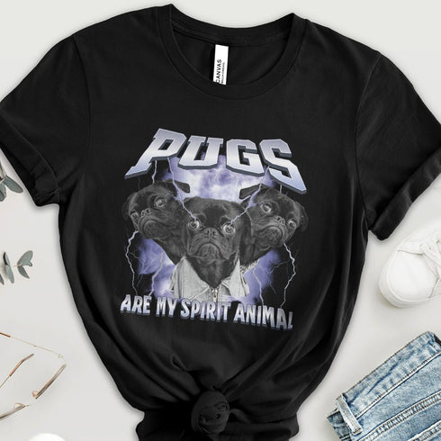 Pug Metal Shirt - Black Pug T- Shirt for Women