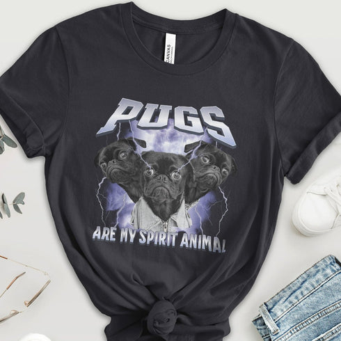 Pug Metal Shirt - Black Pug T- Shirt for Women