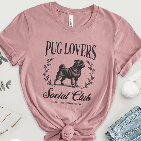 Black Pug Shirt for Women - Pug Lovers Club Tee