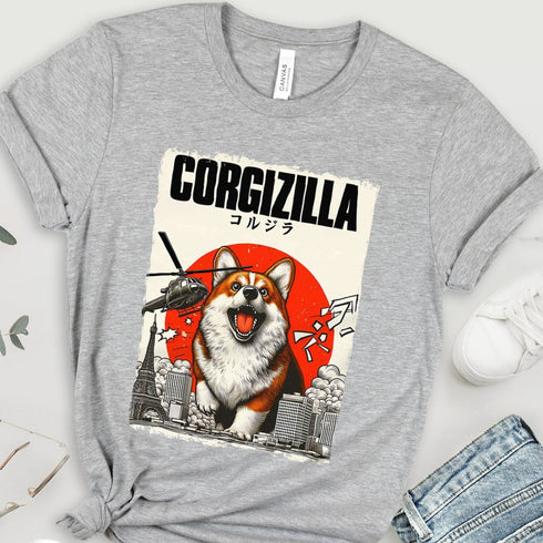Corgi T-Shirt - Corgizilla Funny Corgi Shirt for Women