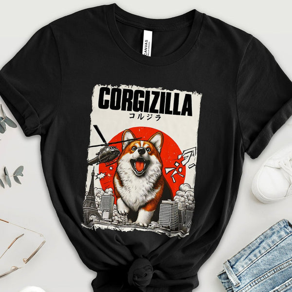 Corgi T-Shirt - Corgizilla Funny Corgi Shirt for Women