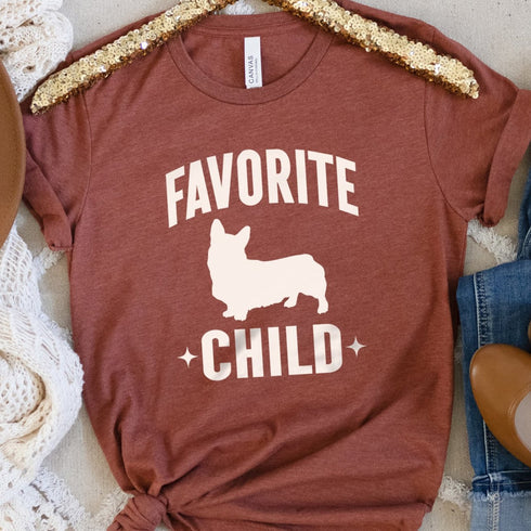 Corgi Mom Shirt - Favorite Child Dog Corgi Owner T-shirt