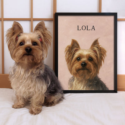 Custom Dog Portrait framed black