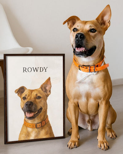 Custom dog portrait painting and dog