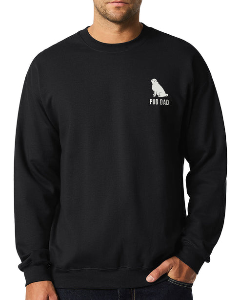 Pug Sweatshirt for Men - Pug Dad Crew Sweatshirt
