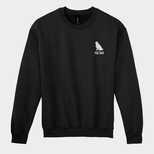 Pug Sweatshirt for Men - Pug Dad Crew Sweatshirt