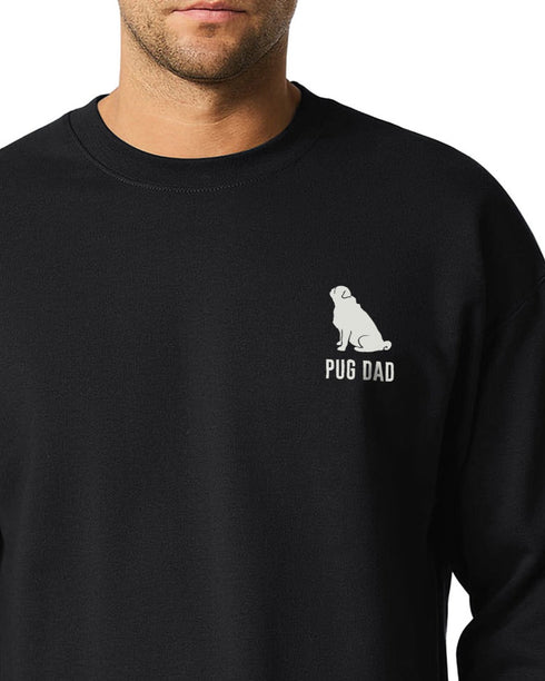 Pug Sweatshirt for Men - Pug Dad Crew Sweatshirt
