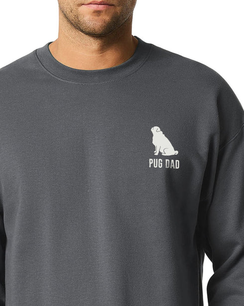 Pug Sweatshirt for Men - Pug Dad Crew Sweatshirt