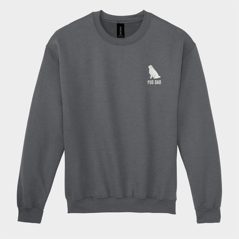 Pug Sweatshirt for Men - Pug Dad Crew Sweatshirt
