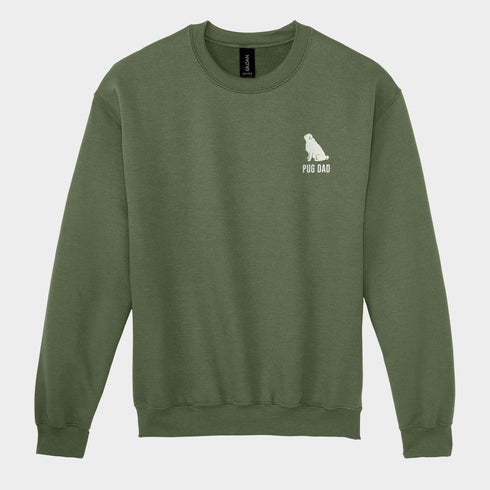 Pug Sweatshirt for Men - Pug Dad Crew Sweatshirt