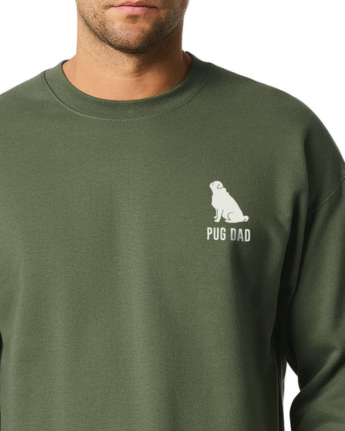 Pug Sweatshirt for Men - Pug Dad Crew Sweatshirt