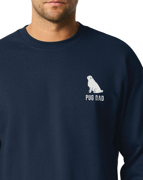 Pug Sweatshirt for Men - Pug Dad Crew Sweatshirt