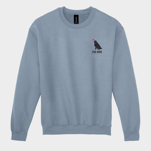 Pug Sweatshirt for Women - Pug Mom Crew Sweatshirt
