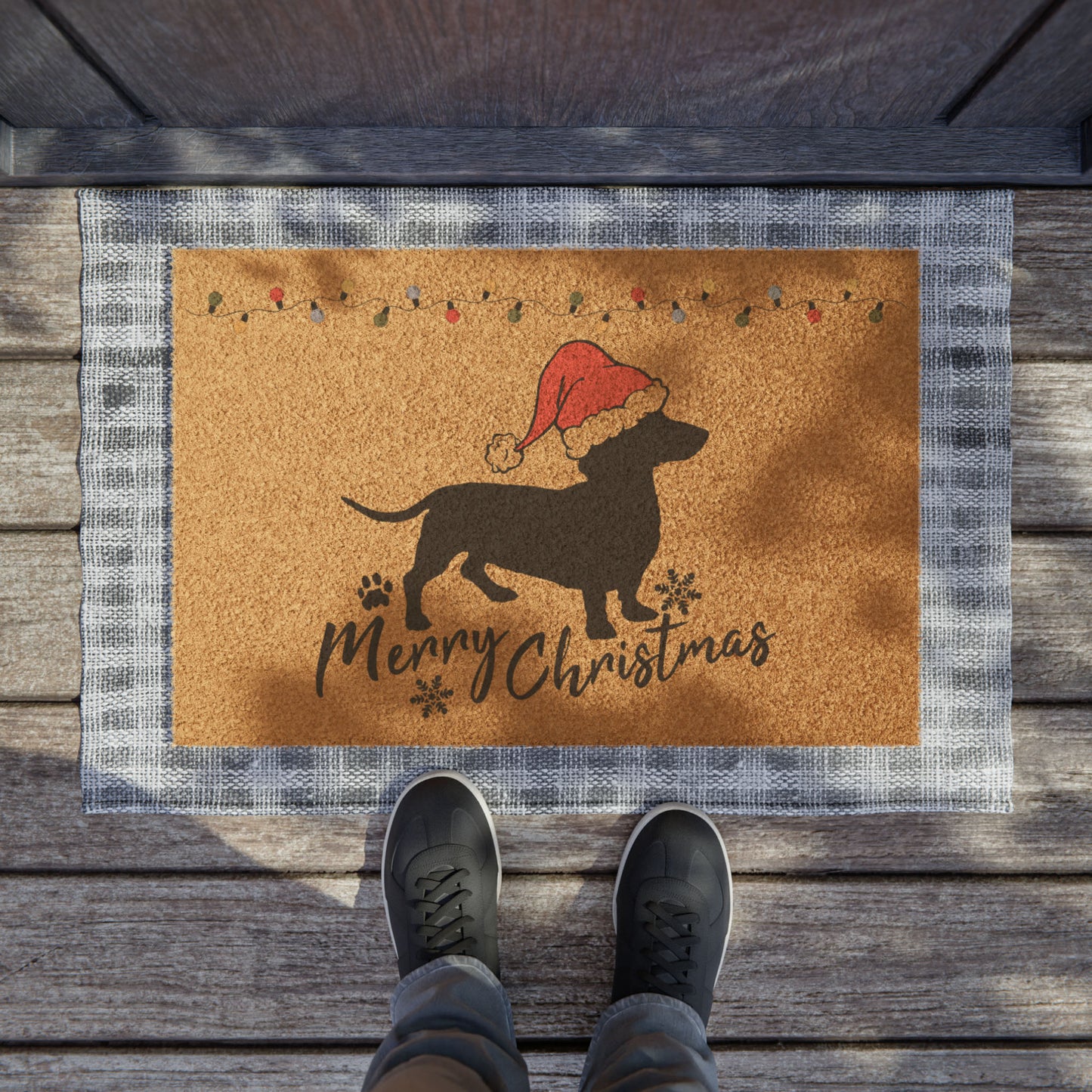 Dachshund Christmas Doormat - Dachshund Christmas Home Decor