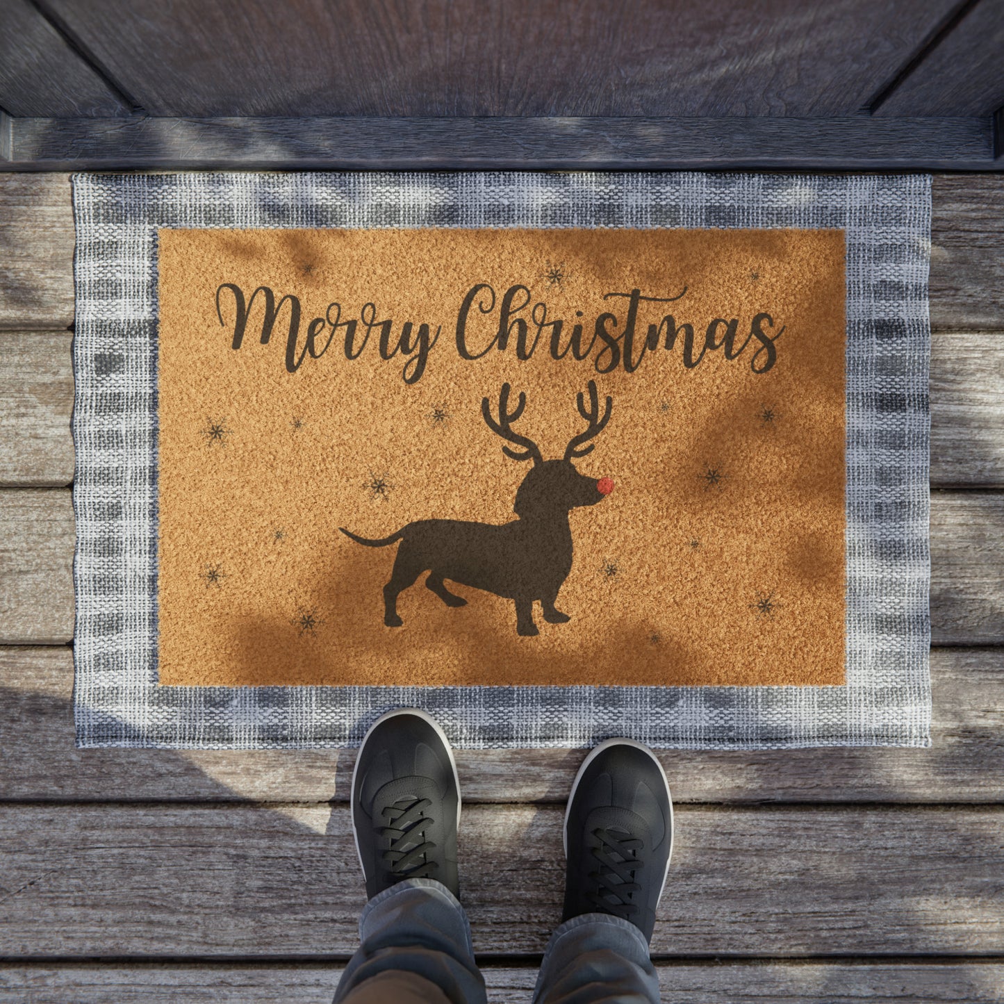 Dachshund Christmas Doormat - Dachshund Christmas Home Decor