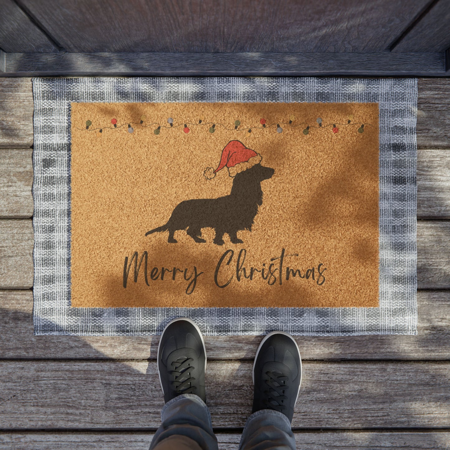 Dachshund Christmas Doormat - Dachshund Christmas Home Decor