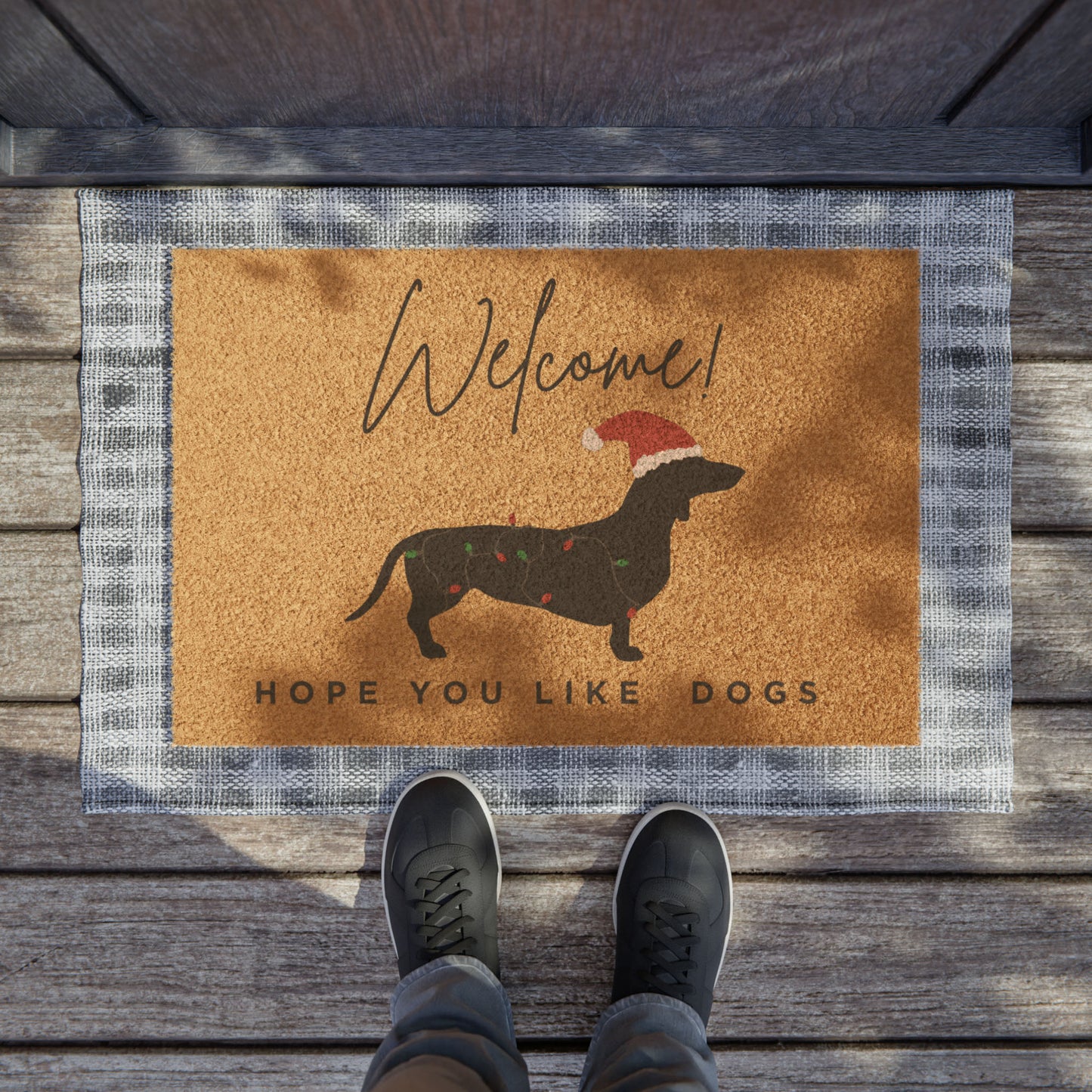 Dachshund Christmas Doormat - Dachshund Christmas Home Decor