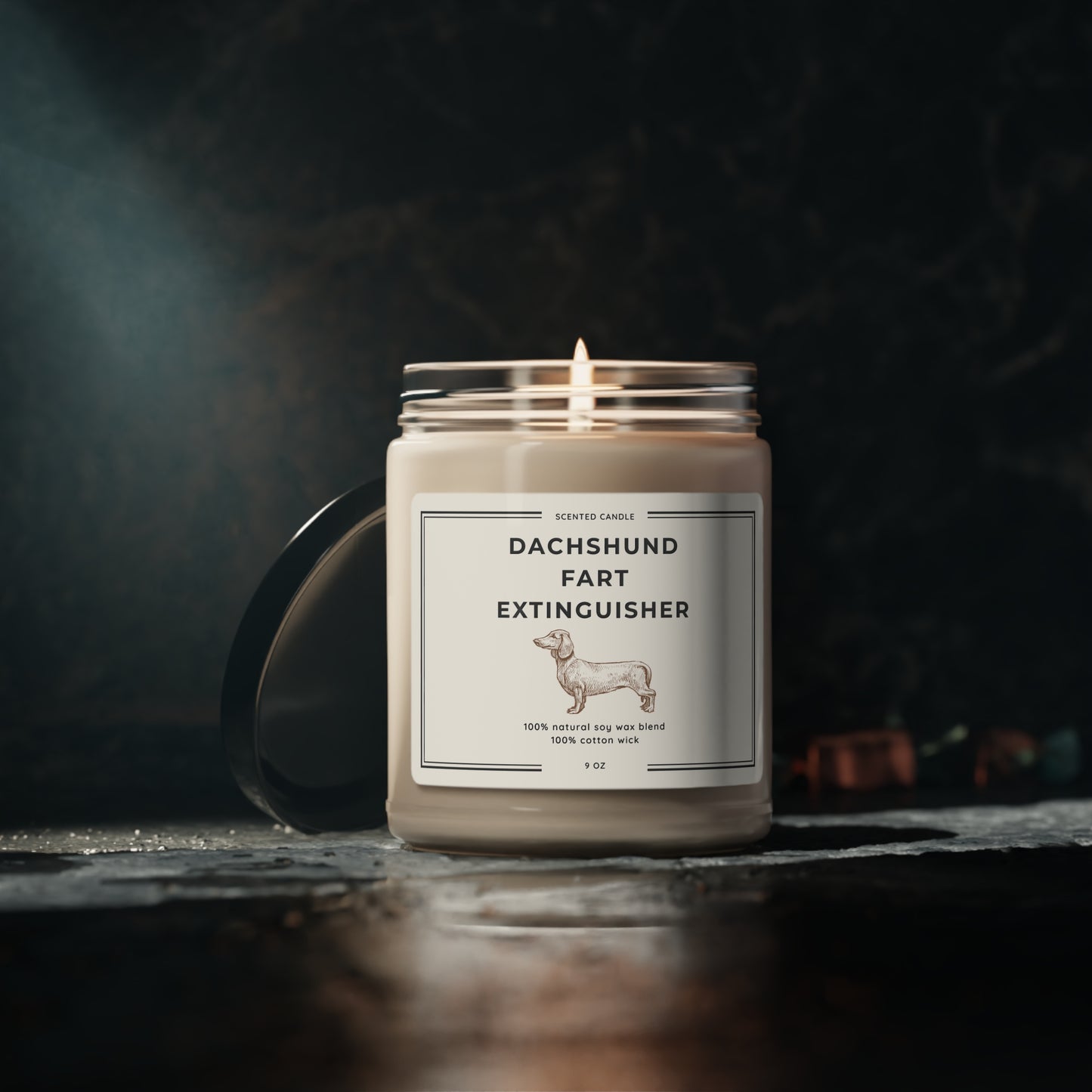 Dachshund Gift - Dachshund Scented Candle, 9oz