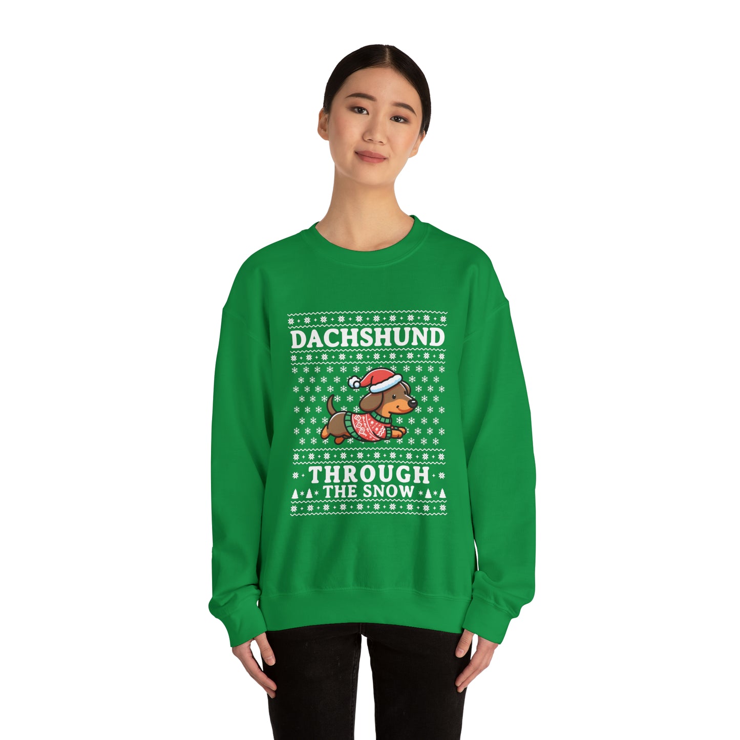 Dachshund Christmas Sweatshirt - Dachshund Through The Snow - Dachshund Gift