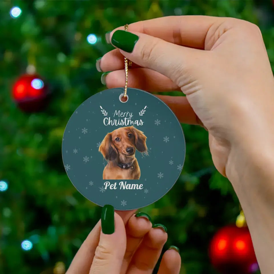 Dachshund Custom Christmas Ornament - Personalized Pet Christmas Ornament