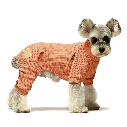 Fitwarm Turtleneck Thermal Dog Clothes Puppy Pajamas Doggie Outfits Cat Onesies Jumpsuits Salmon Medium