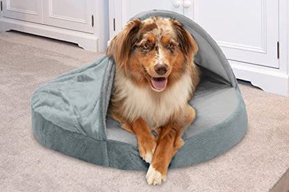 Furhaven 26" Round Orthopedic Dog Bed Microvelvet Snuggery w/ Removable Washable Cover