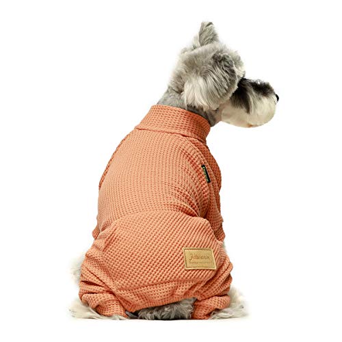Fitwarm Turtleneck Thermal Dog Clothes Puppy Pajamas Doggie Outfits Cat Onesies Jumpsuits Salmon Medium