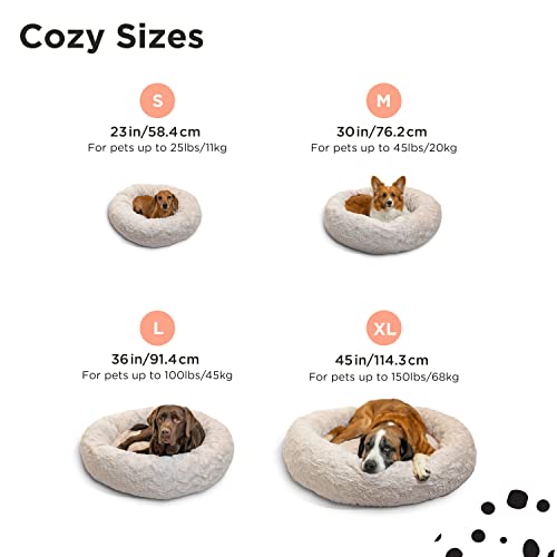 Best Friends by Sheri The Original Calming Donut Cat and Dog Bed in Lux Fur Oyster