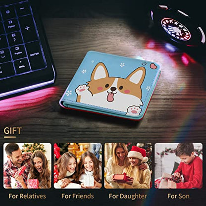 Girls Cute Kawaii Wallet Pink Aesthetic Women Womens dog Cool Funny Leather Credit Id Card Cash Holder Woman Rfid Blocking Zipper Wallets With Coin Pocket Id Window Female Bifold Little Girl