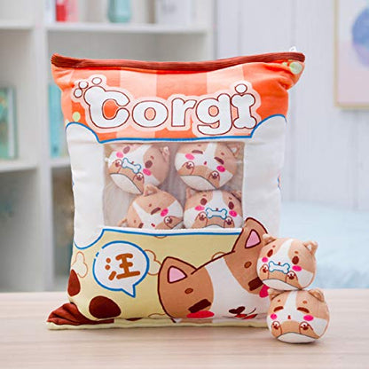 REFAHB Plush Pillow Cute Corgi Animals Doll Toy Gifts for Teens Girls Kids, Sofa Chair Decorative Pillow, Creative Gifts for Teens Girls Kids